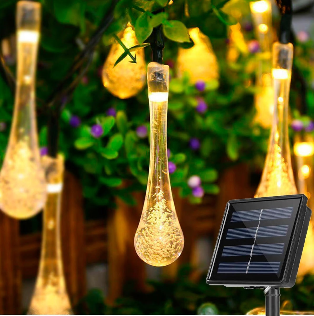 Guirnalda solar Led Gotas De Agua